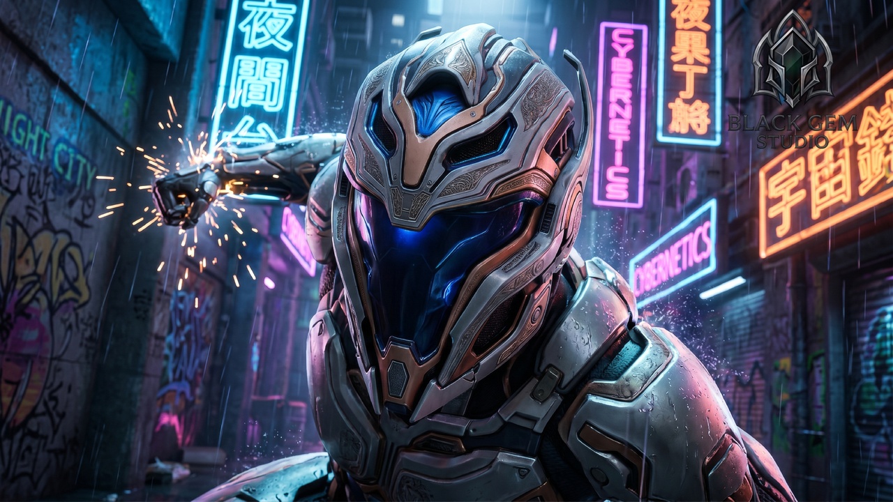 Media 1 for listing Azure Phantom Cyber Helmet for Futuristic Agents