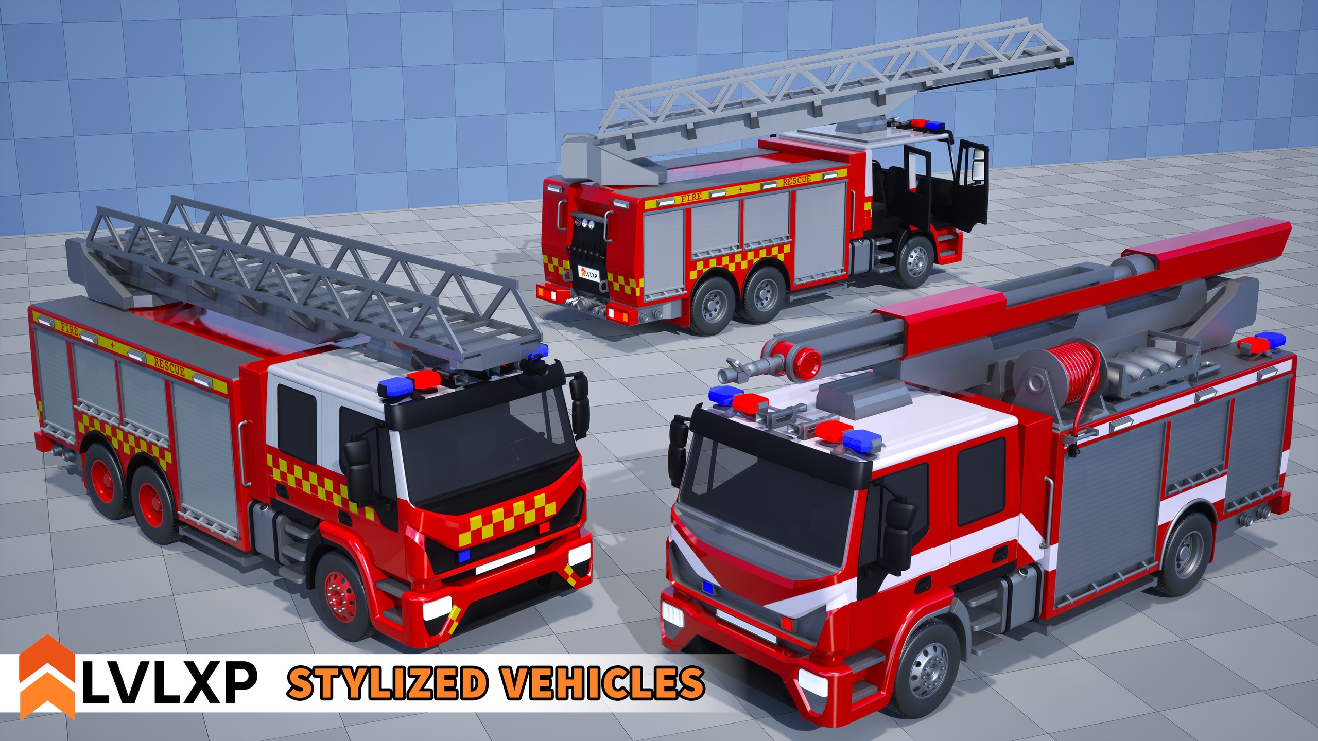 Media 1 for listing Stylized Drivable Vehicles - Fire & Rescue Truck "Burnout"