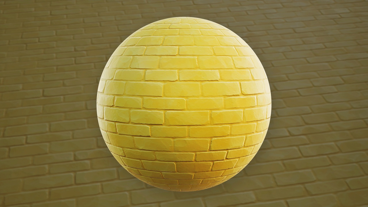 Media 1 for listing Stylized Painted Brick Wall 03A - Material