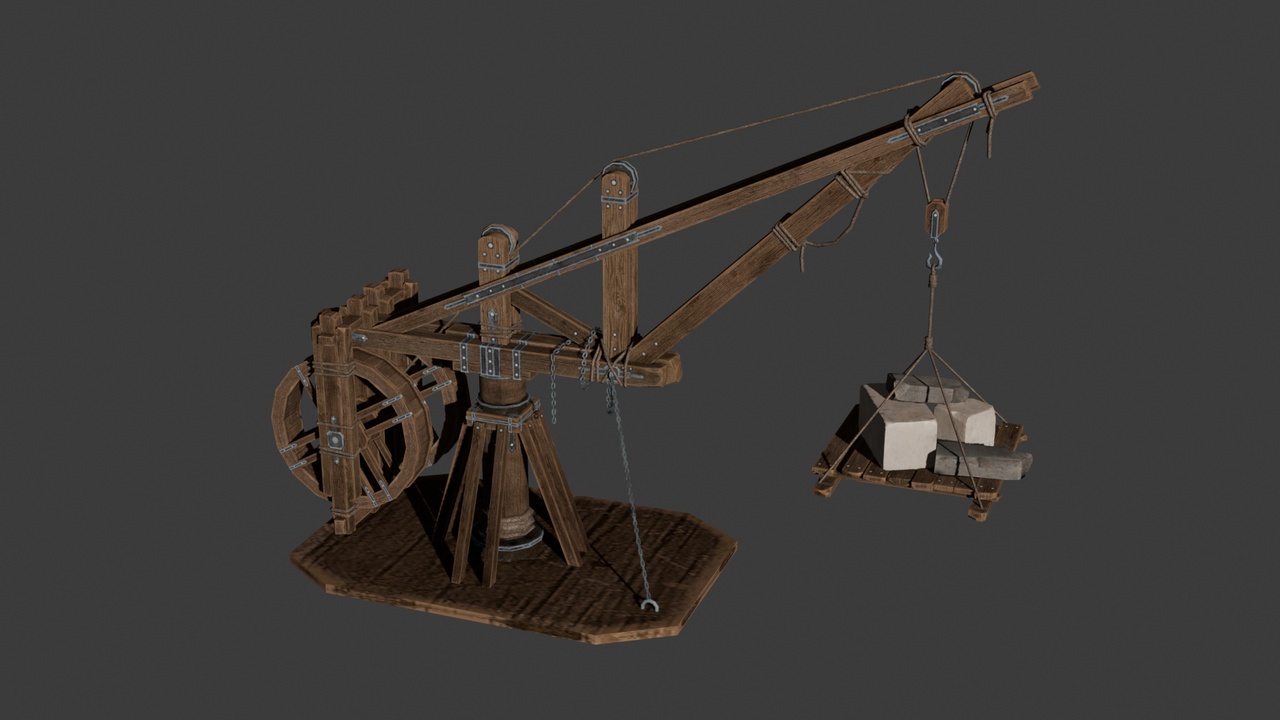 Media 1 for listing Medieval Wooden Crane