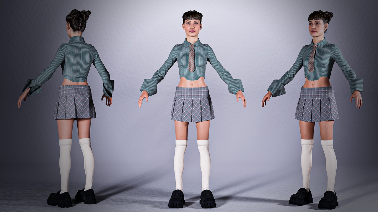 Media 1 for listing Office Baddie Outfit for MetaHuman | Parametric Clothing | CLO3D + Unreal Engine