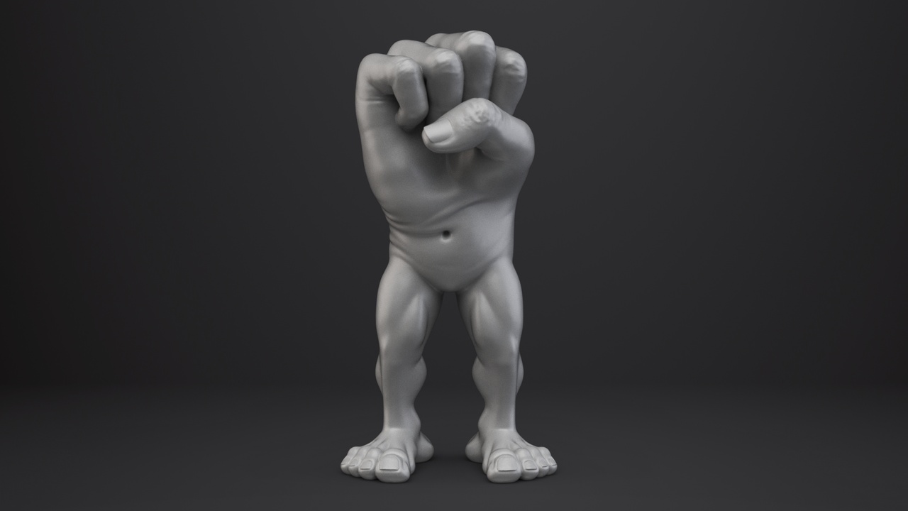 Media 1 for listing Hand Monster Character - Power Hand Gesture
