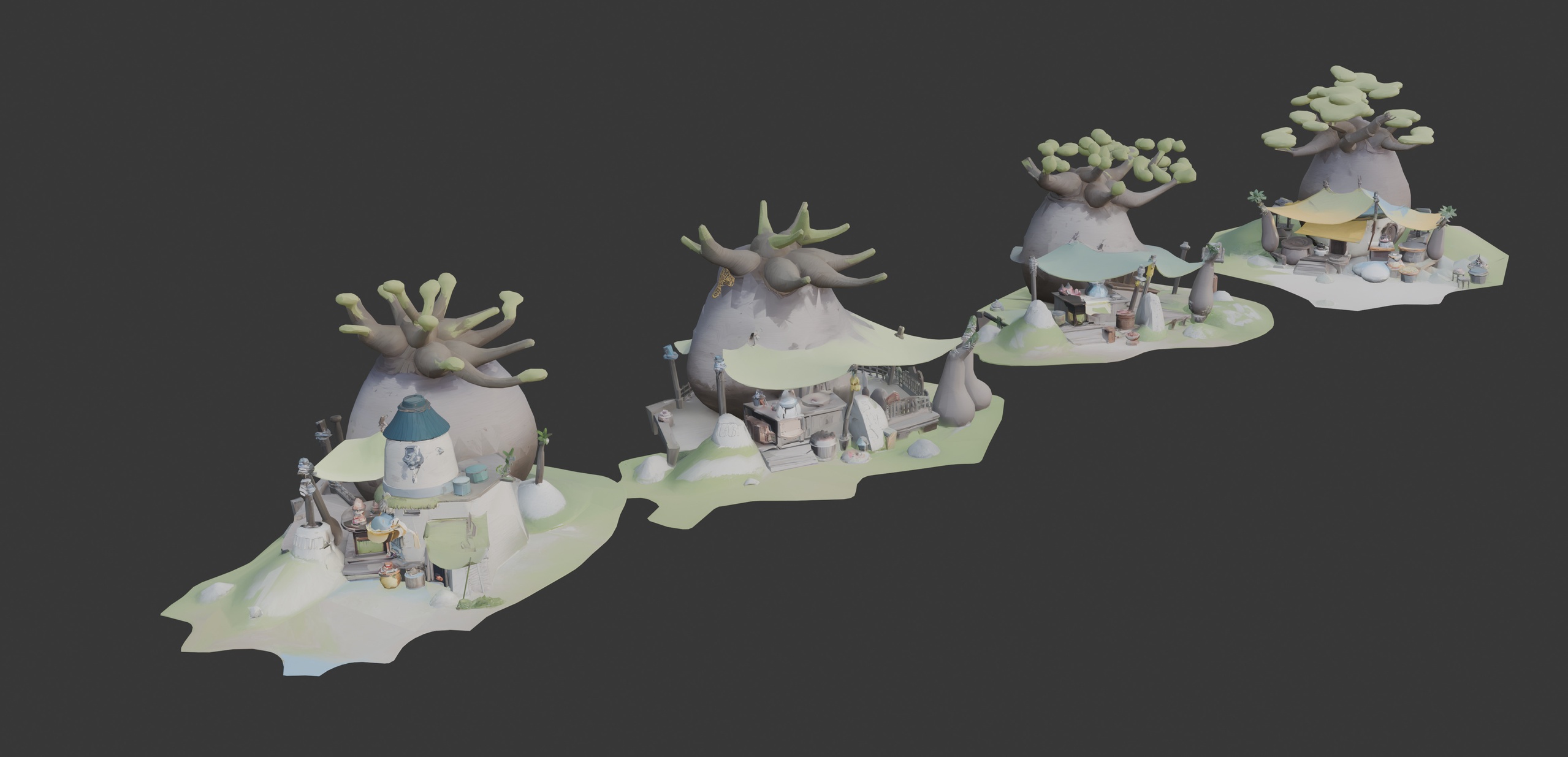 Media 1 for listing Stylized Fantasy Architecture Set