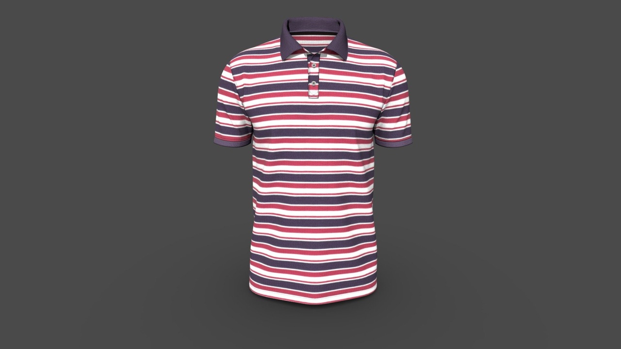 Media 1 for listing Men Classic Strip Polo Shirt