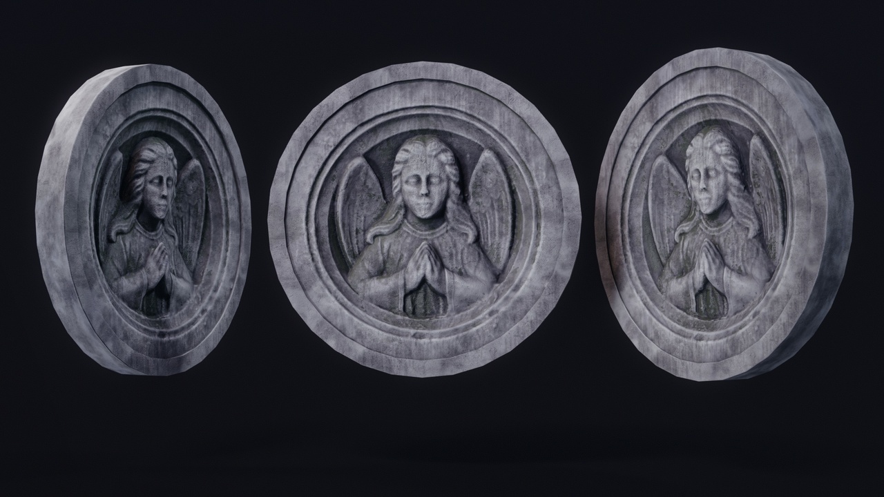 Media 1 for listing Medieval Stone Angel Relief