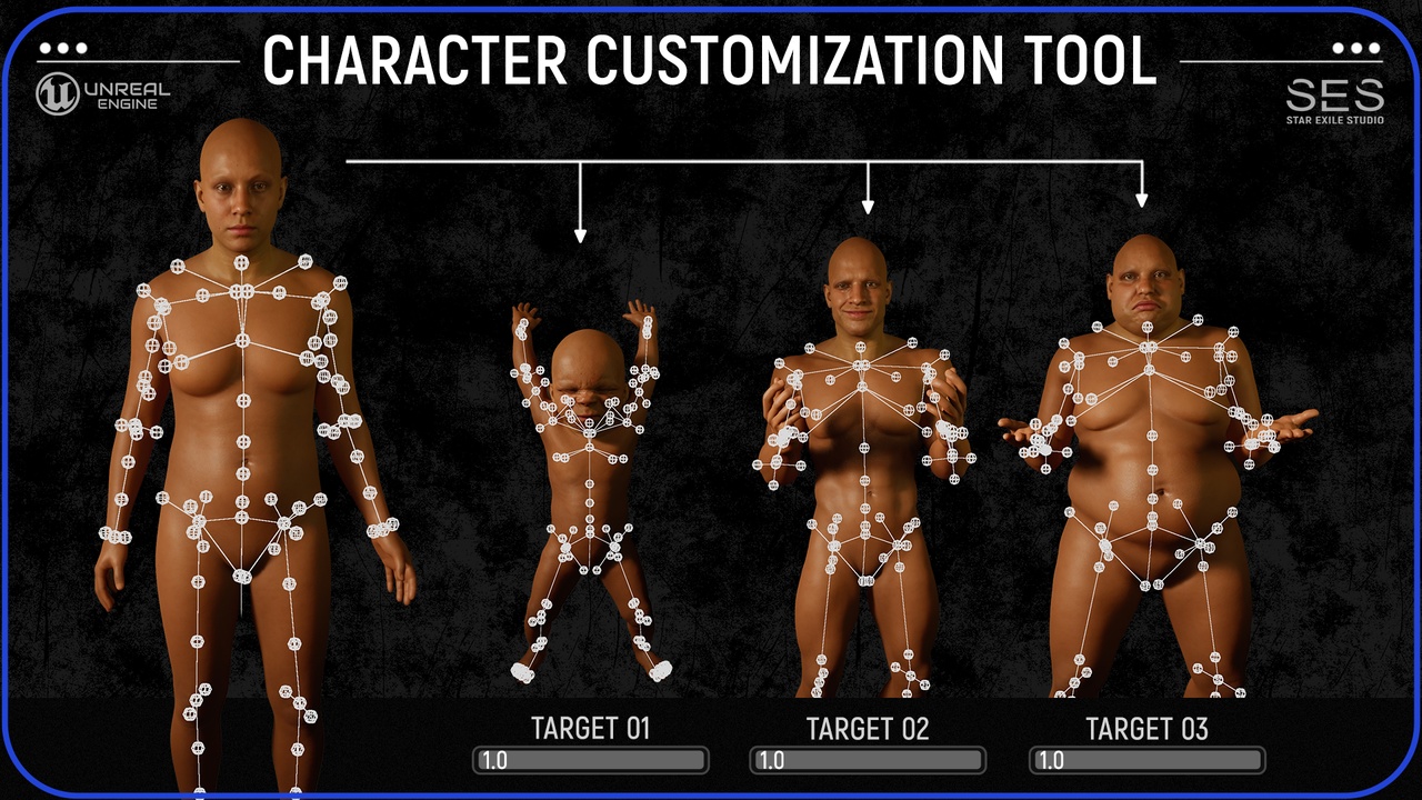 Media 1 for listing Character Customization Tool (Customize, Character, MorphTarget)