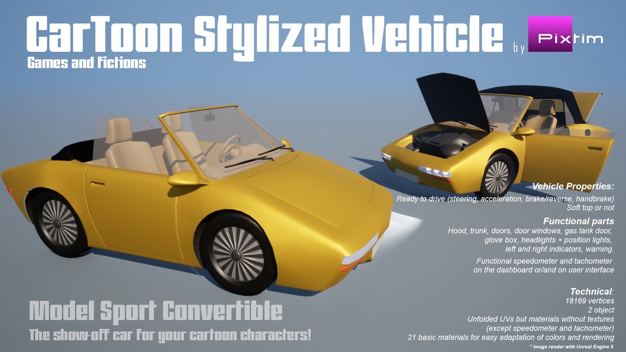 File multimediali per l'articolo CarToon Vehicle Sport Convertible: 1