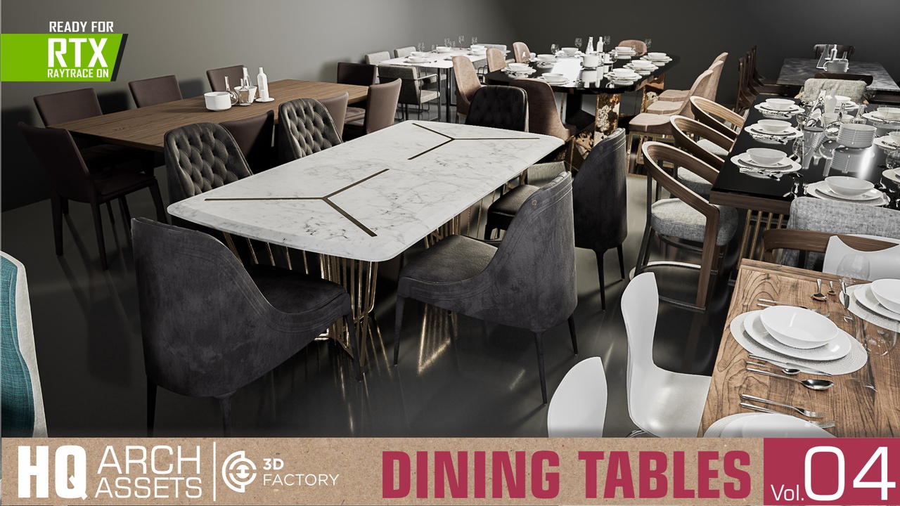HQ Dining Tables Vol. 4 제품 등록을 위한 미디어 1개