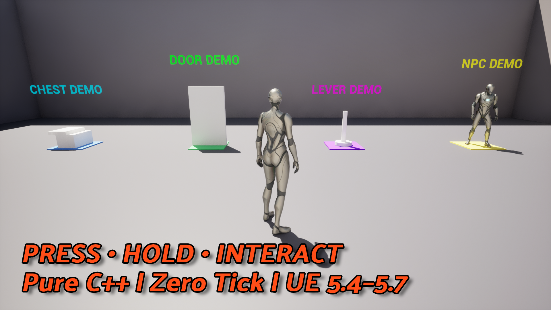 Interaction System – Pure C++ | Press & Hold | Zero Tick | UE 5.4–5.7 | Fab