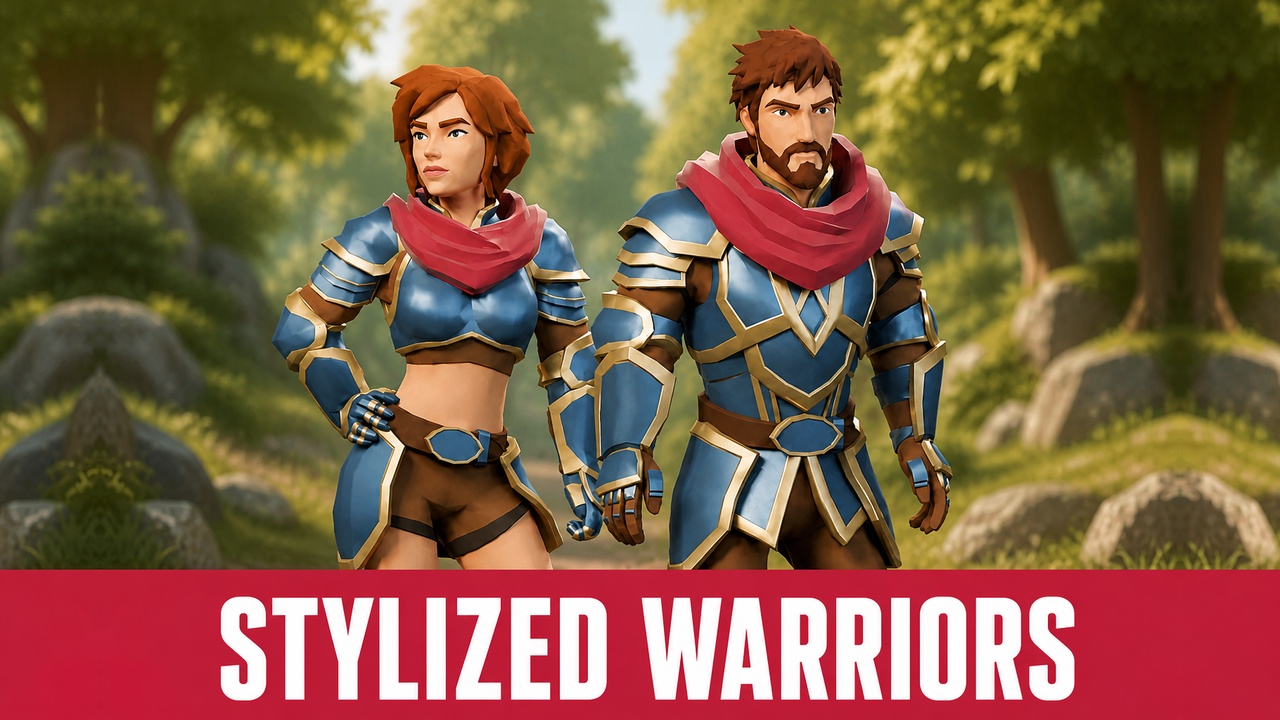 Media 1 for listing Stylized Animated Warrior Pack
