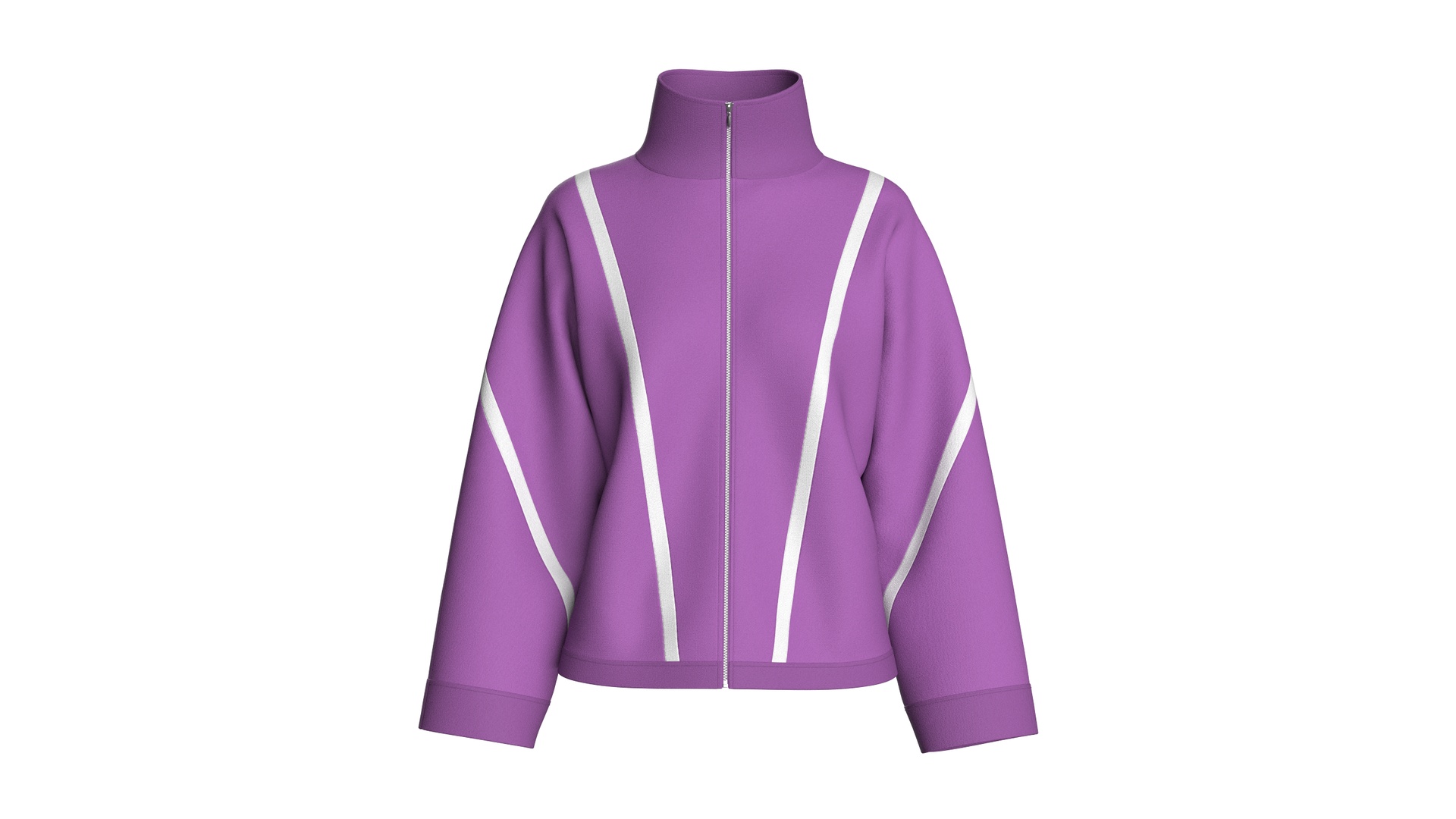 Media 1 for listing Girls Oversized Zip - Up Piping Jacket | High Poly