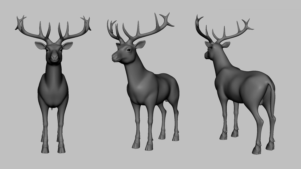 Media 1 for listing Deer - Topology + UV Map
