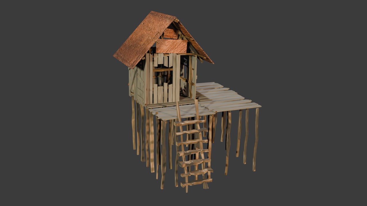 Media 1 for listing Modular Southeast Asian Village Pack – Game Ready Stilt Houses