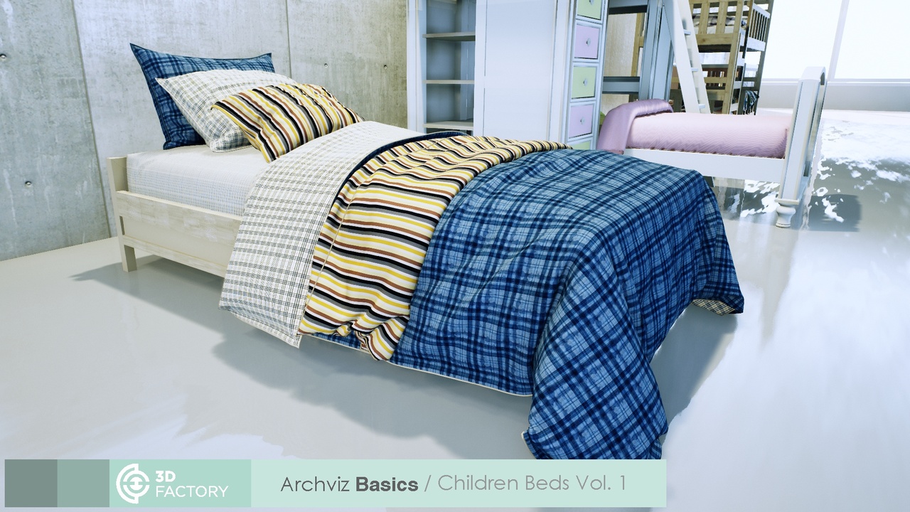 ArchViz Basics - Childrens Beds Pack | Fab