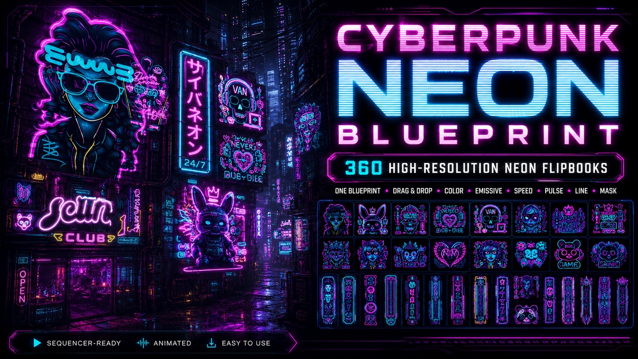 Media 1 for listing Cyberpunk Neon Blueprint