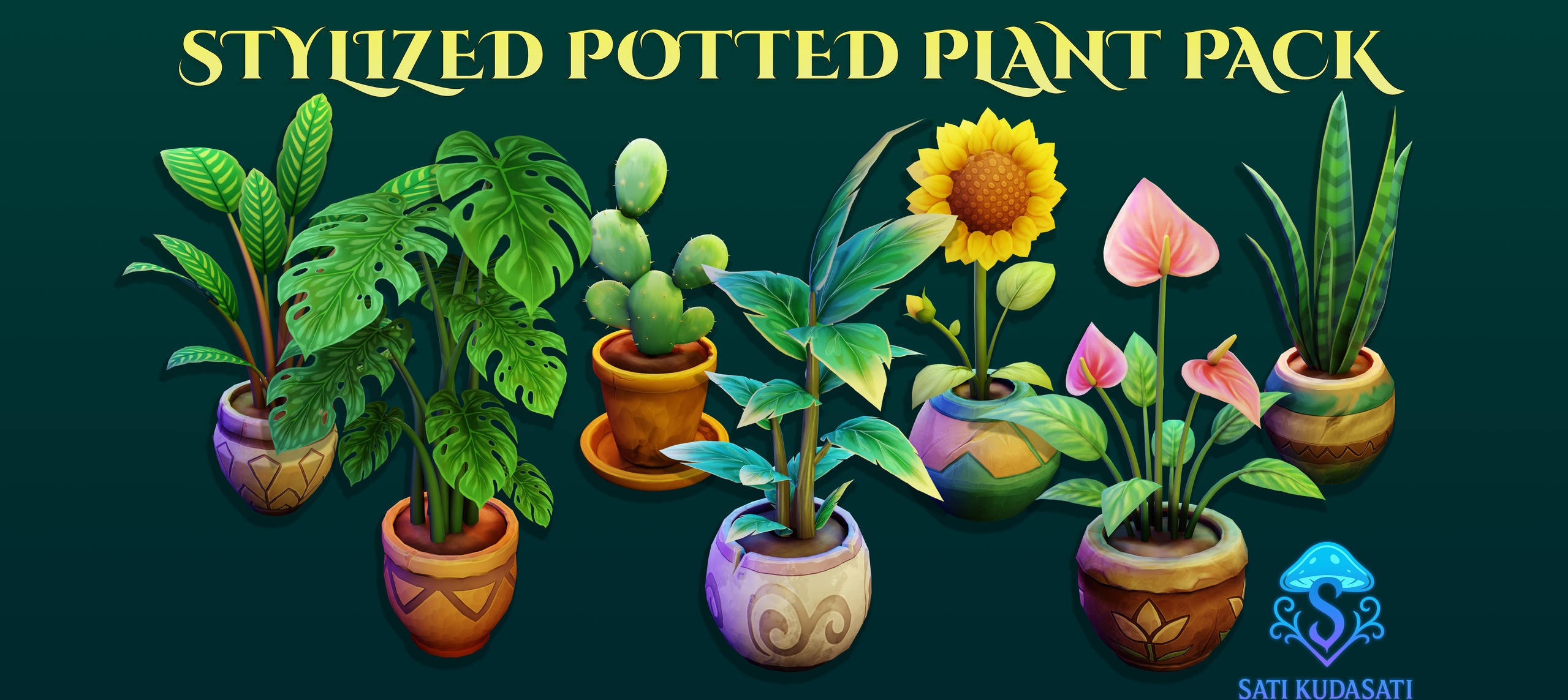 Media 1 for listing Stylized Potted Plant Pack