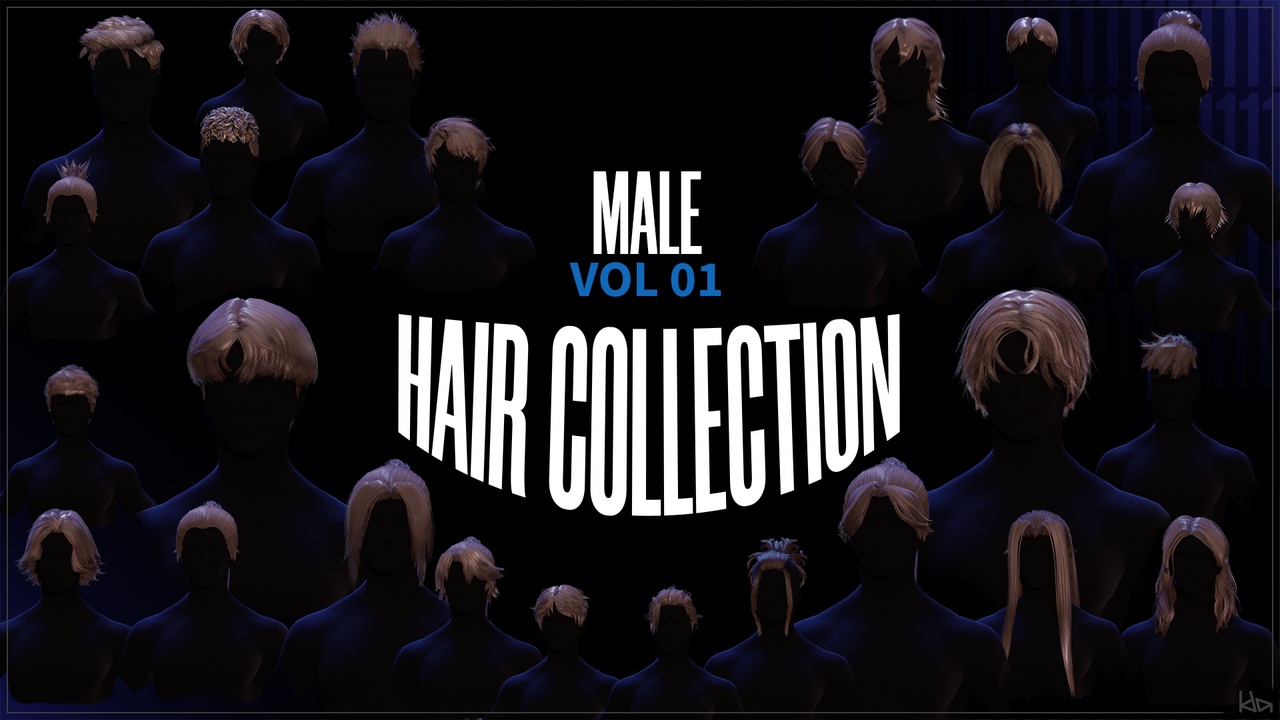 Male Hair Collection - Hair Pack 01 제품 등록을 위한 미디어 1개