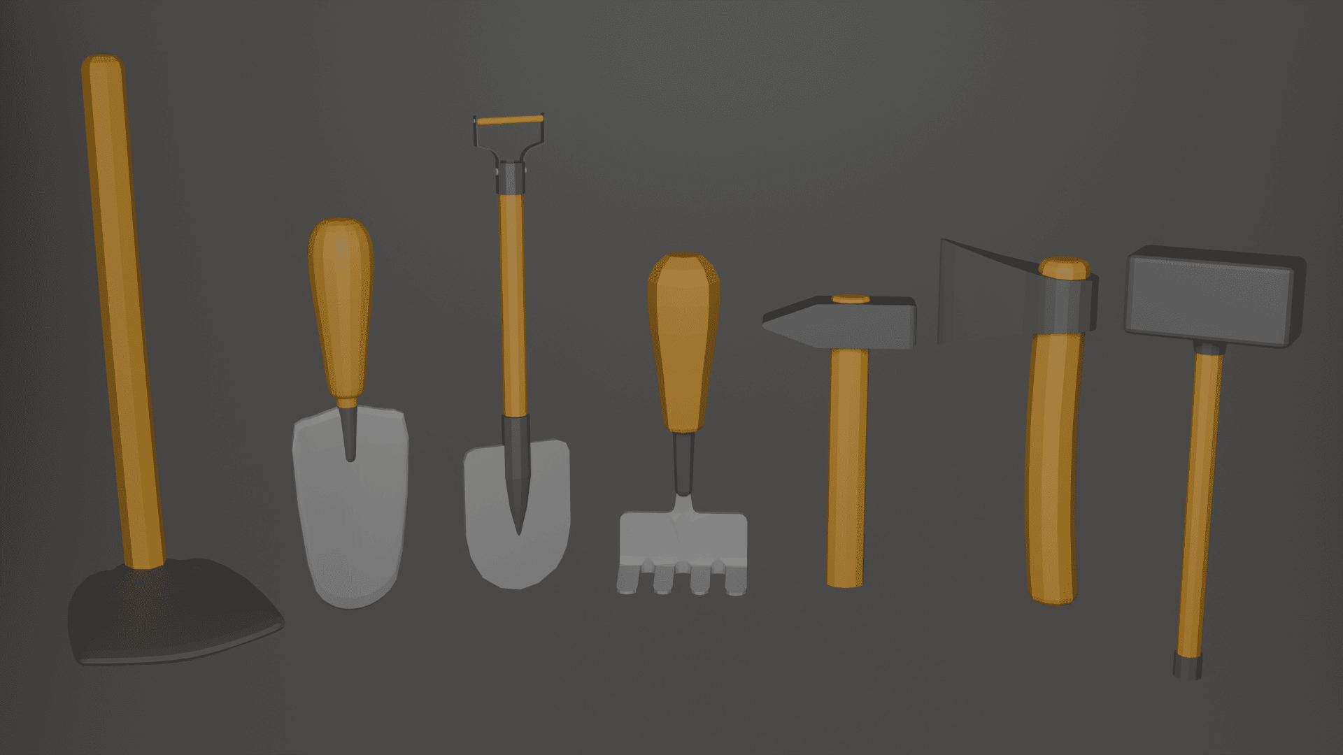 Low Poly Garden Tools Pack | Fab