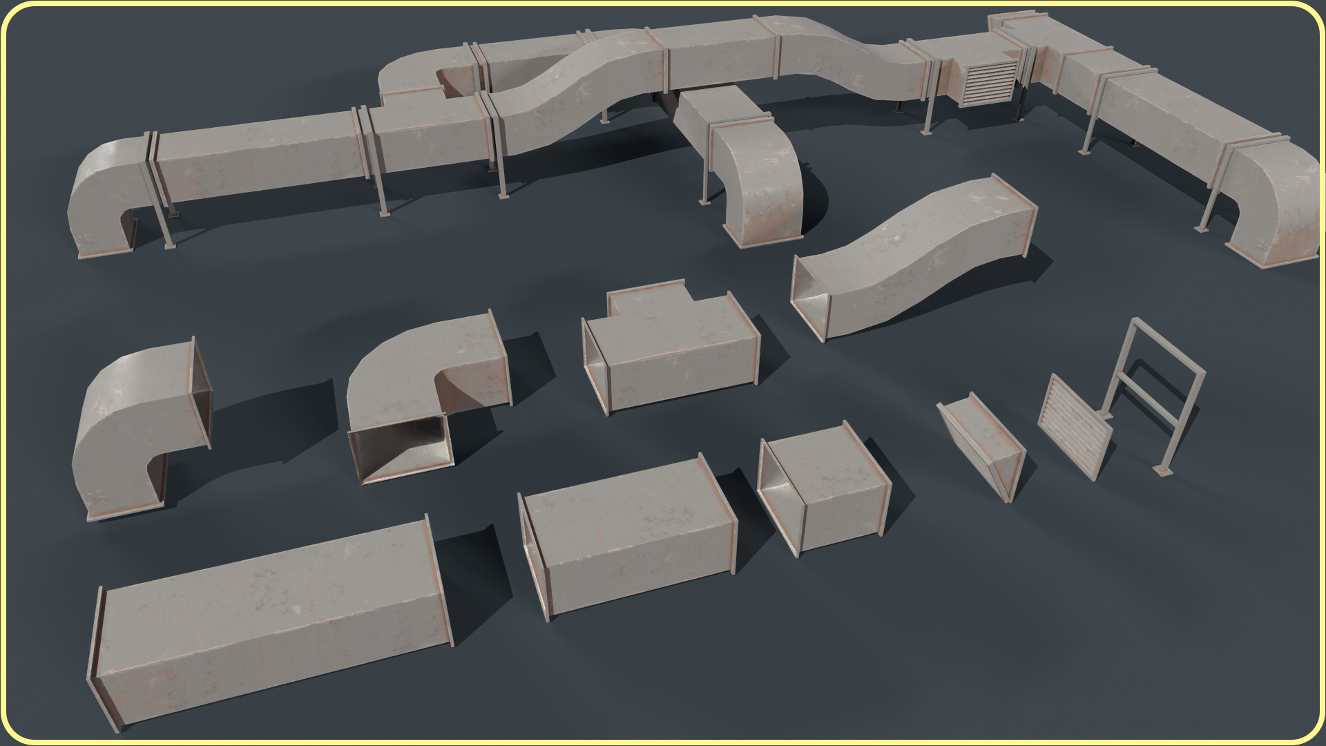 Ventilation Modular Game Ready Low-poly 3D model | Fab