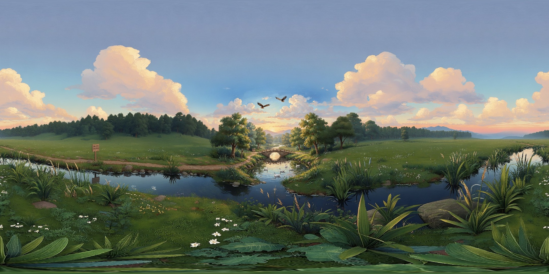 Media 1 for listing 32 HDR Chinese Rural Landscape Oil Painting Environments