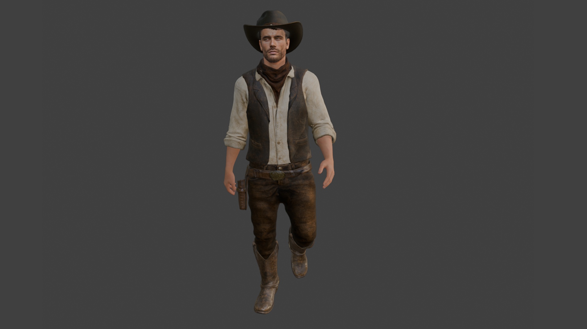 Media 1 for listing Modular Cowboy Character – Fully Rigged and Animated | Facial Rig | PBR