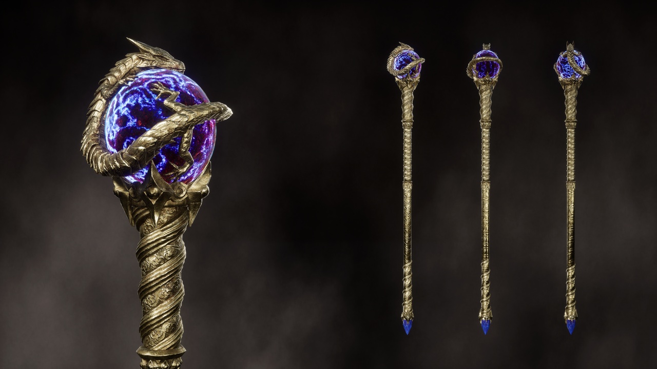 Media 1 for listing Dragon Nest Staff - Dark Fantasy Magic staff
