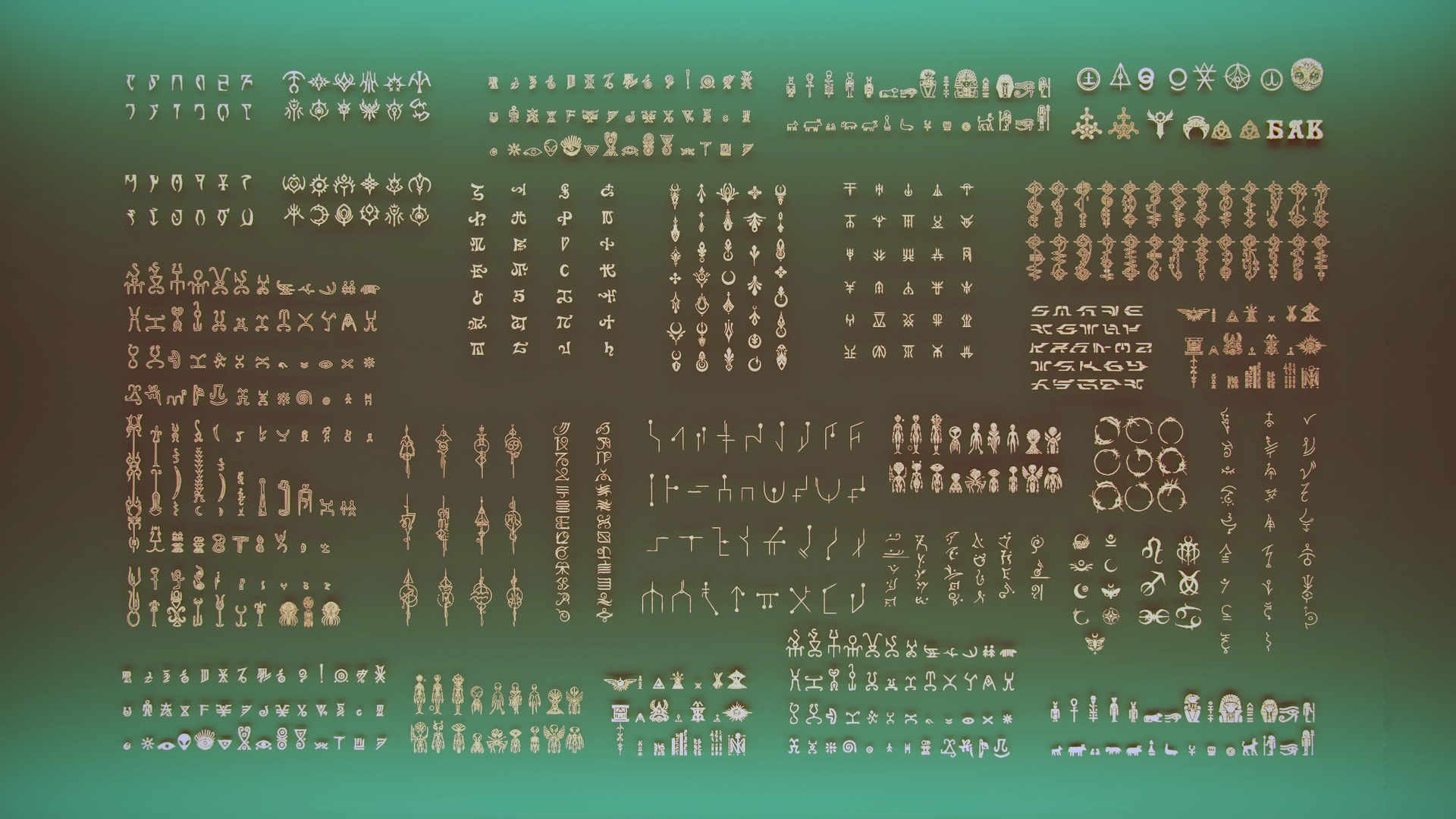 出品Alien Character 3d Megapack with Unique Alphabet (glyphs, symbols, runes)のメディア1