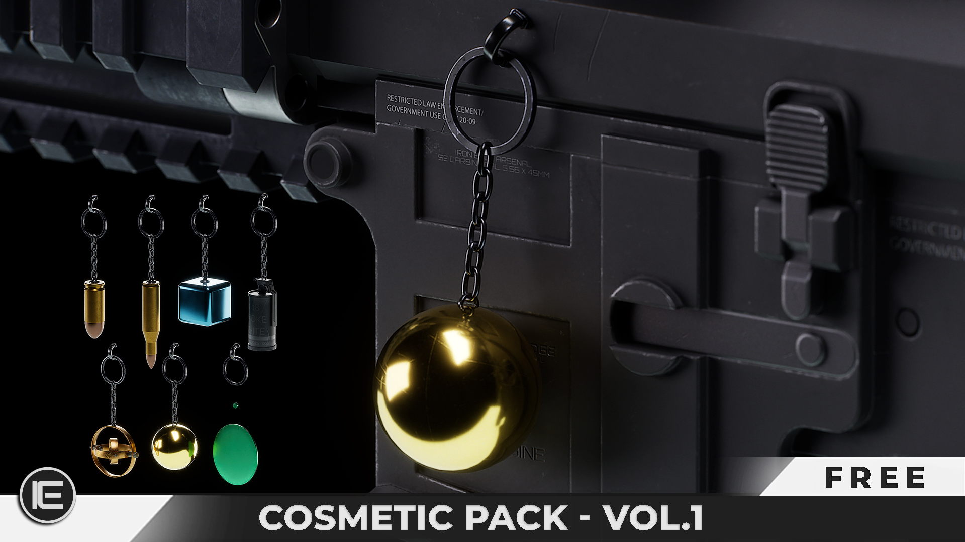 IE Free Kit – Realistic Weapon Charms – Cosmetic Pack for Guns