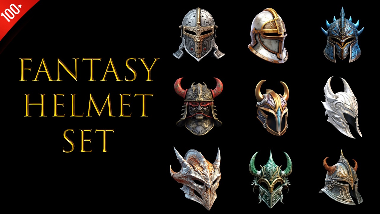 Media 1 for listing Fantasy Helmet Icons Set