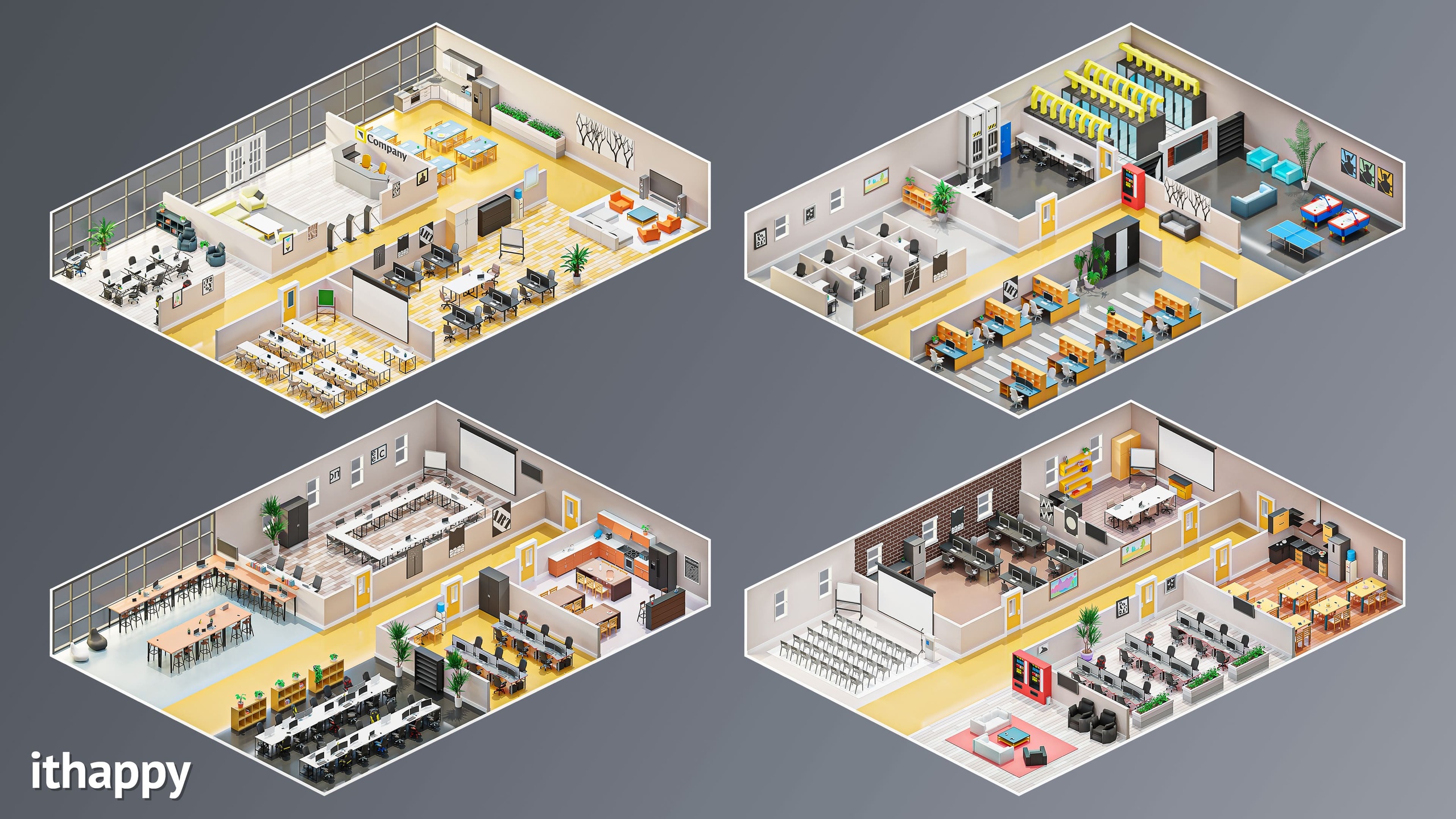 Media 1 for listing Office Floors - Low Poly 3D Models Pack