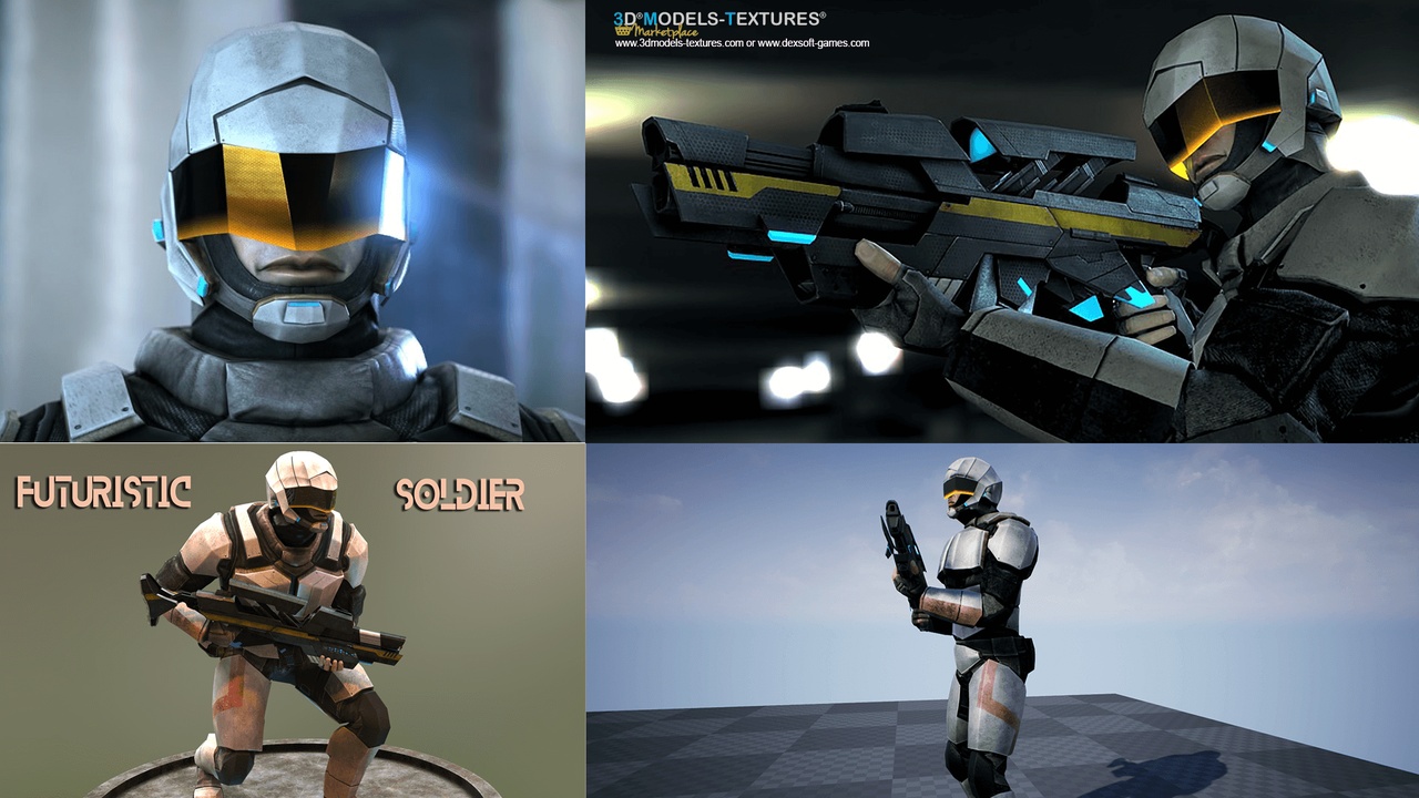 Media 1 for listing Futuristic Soldier Animated Character