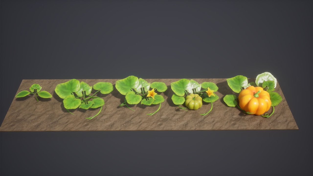 Media 1 for listing Stylized Farm Crops & Trees Pack – 22 Plants, 5 Growth Stages