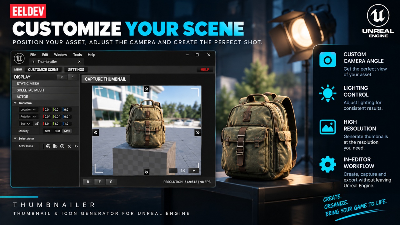 Media 1 for listing Thumbnail & Icon Generator for Unreal Engine (Thumbnailer)