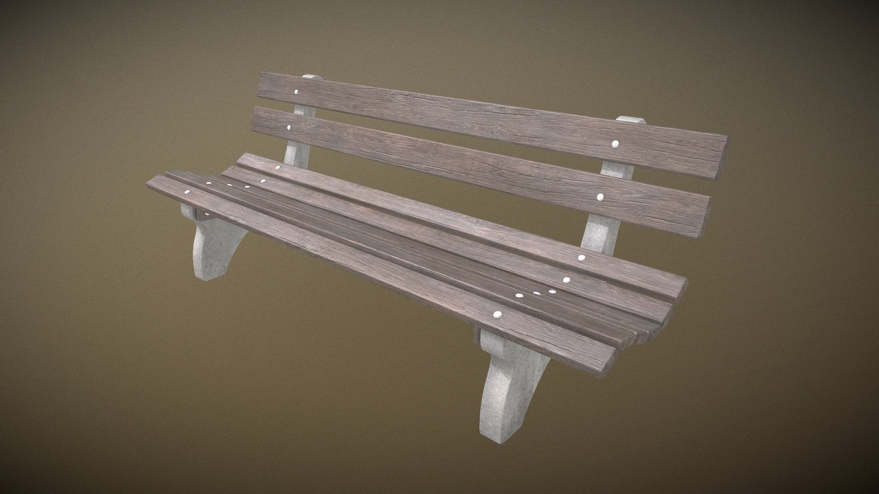 Media 1 for listing Realistic Park Bench | Game Environment Prop