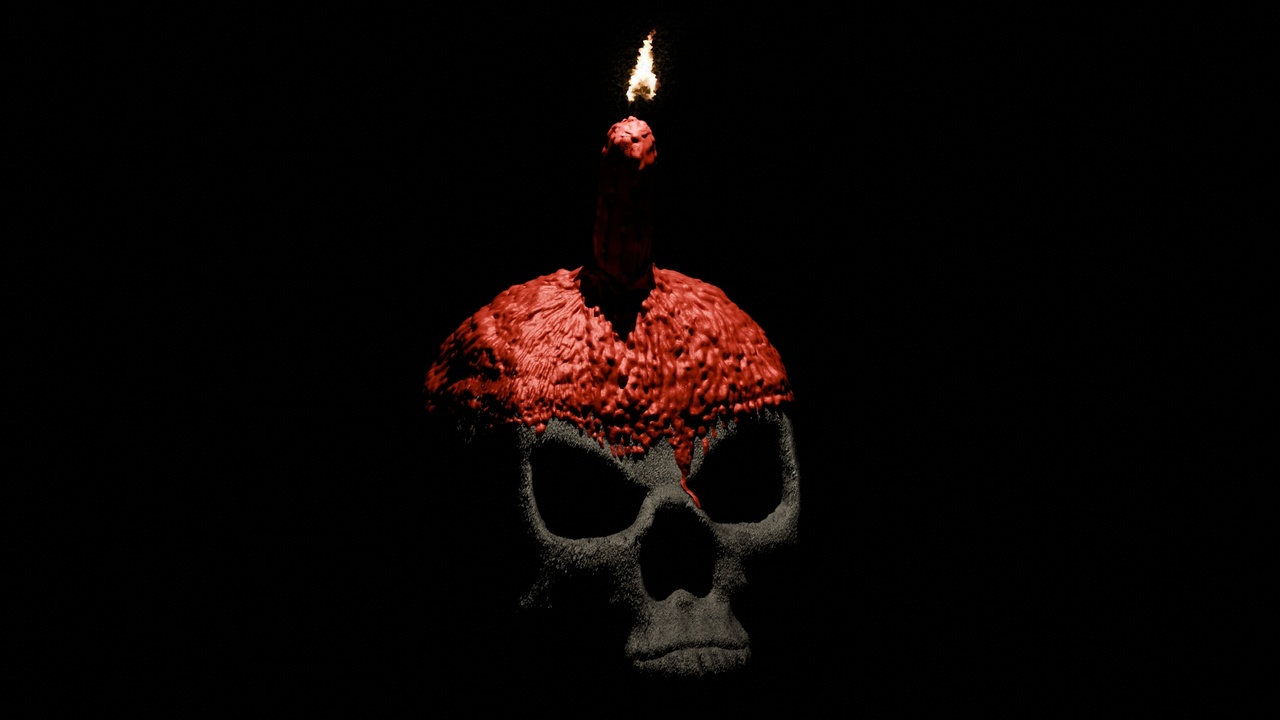 Media 1 for listing HAUNTED SKULL ORNAMENT CANDLE