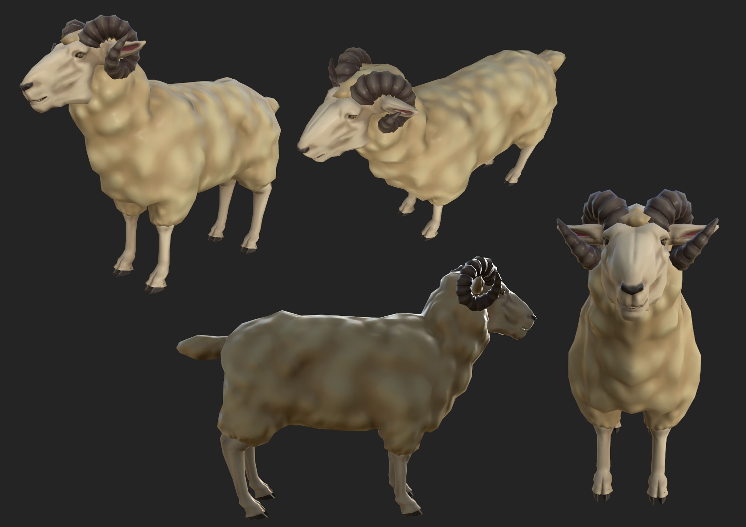 Media 1 for listing Semi realistic Sheep/Ram 4 textures