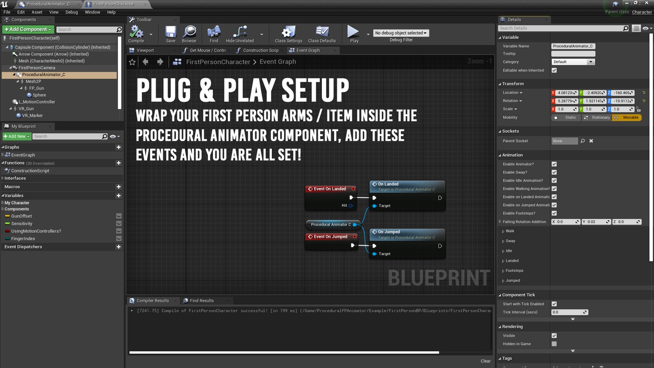 商品 Procedural First Person Animator Component 的媒体 1