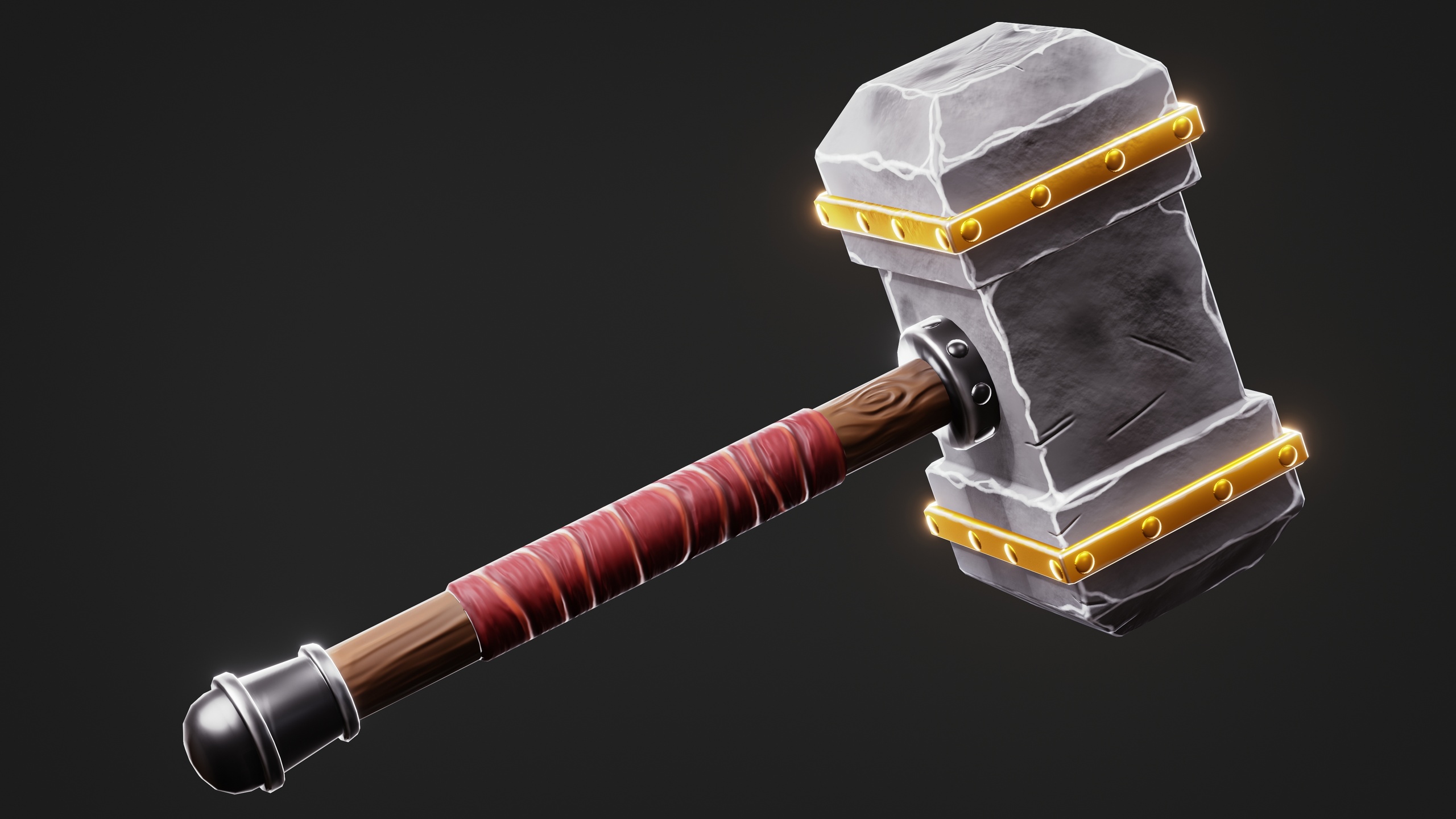 Media 1 for listing Stylized Hand Painted War Hammer