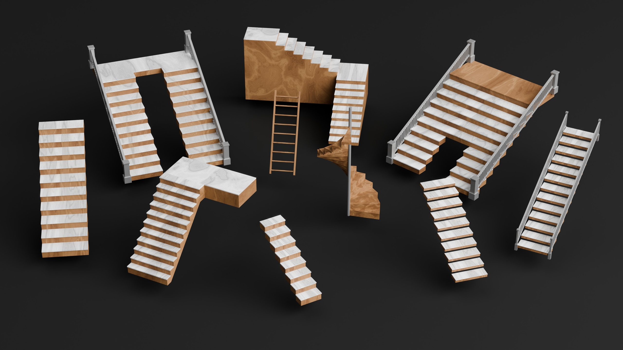 Media 1 for listing Modern Staircase Collection 3D Model Pack
