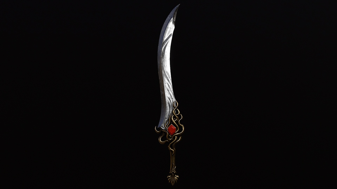 Media 1 for listing Crimsonveil Sword | Fantasy Game Ready Weapon