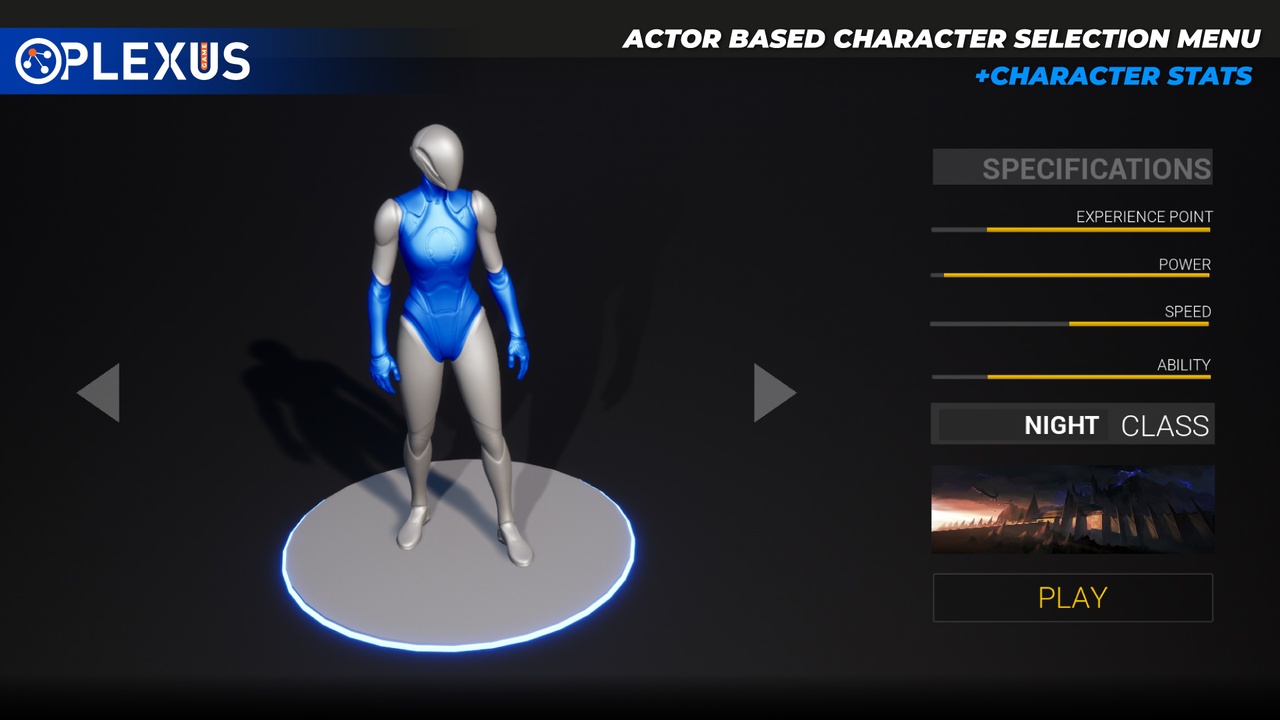 Player (Character) Selection Menu 1 - ACTOR BASED 제품 등록을 위한 미디어 1개