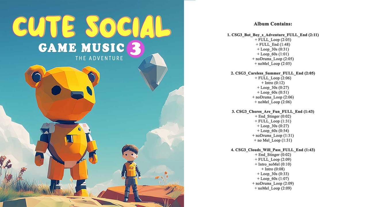 File multimediali per l'articolo Cute Social Game Music Pack 3 [Adventure]: 1