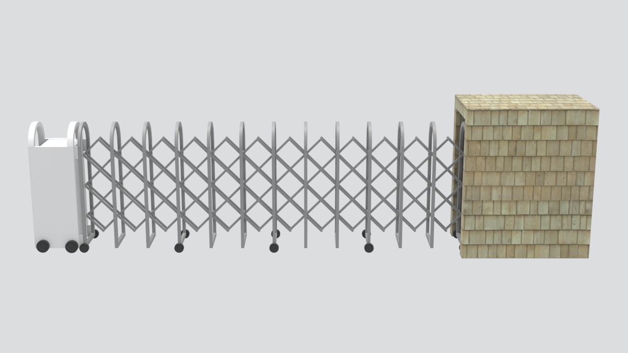 Media 1 for listing Automatic Retractable Gate with Brick Pillar 3D Model