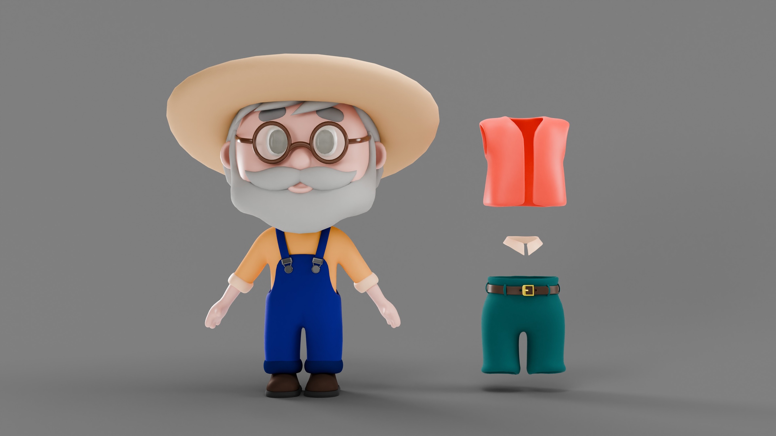 Media 1 for listing Cartoon Farmer and Outfit Pack