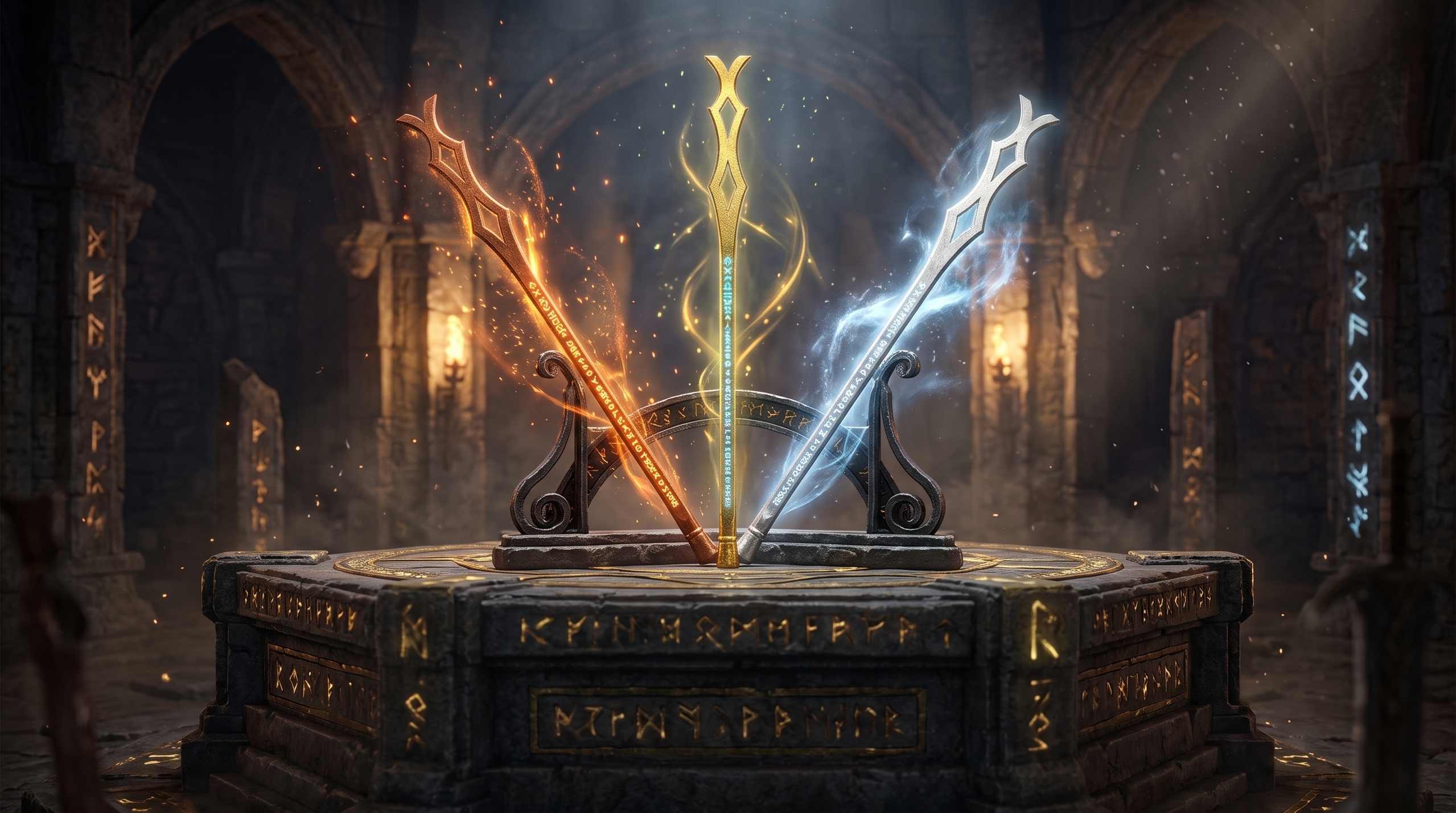 Media 1 for listing Fantasy Magic Staff Runovar - 3 Skins PBR Game Ready