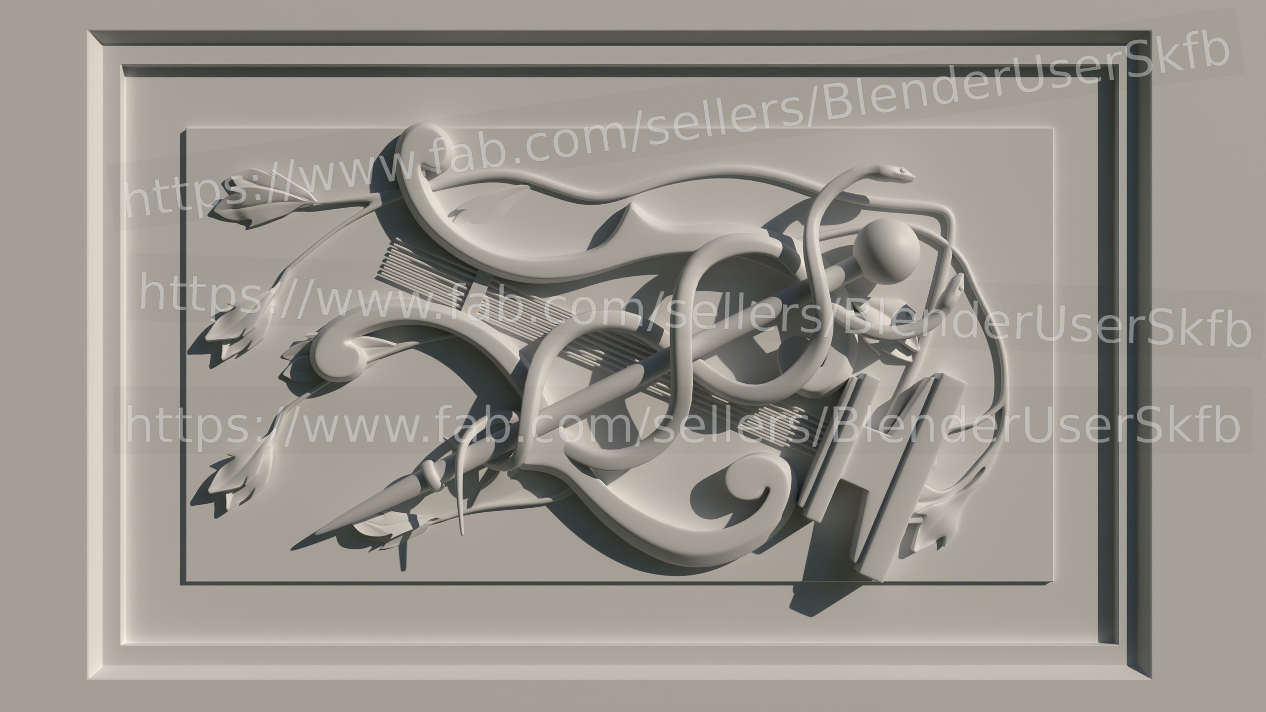Media 1 for listing Caduceus and Lyre Relief