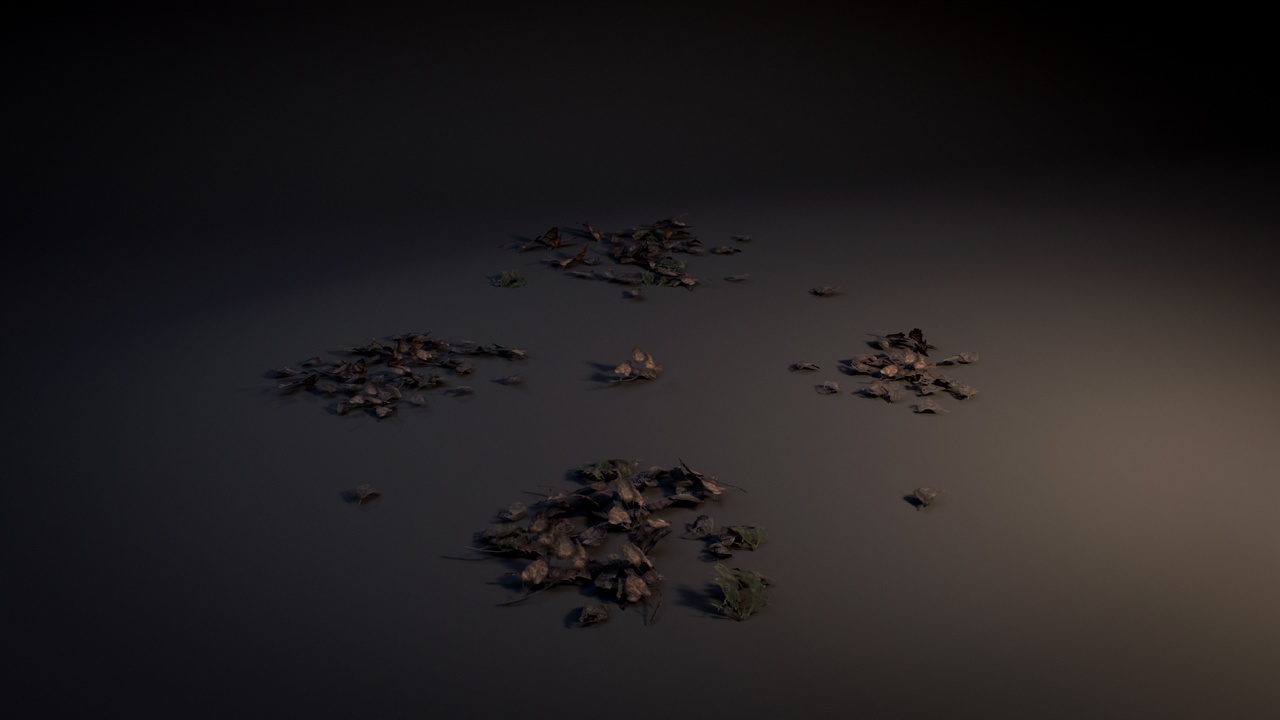 Media 1 for listing Nordic Forest Vegetation – Dry Leaves and Debris - Low Poly, 3 LODs