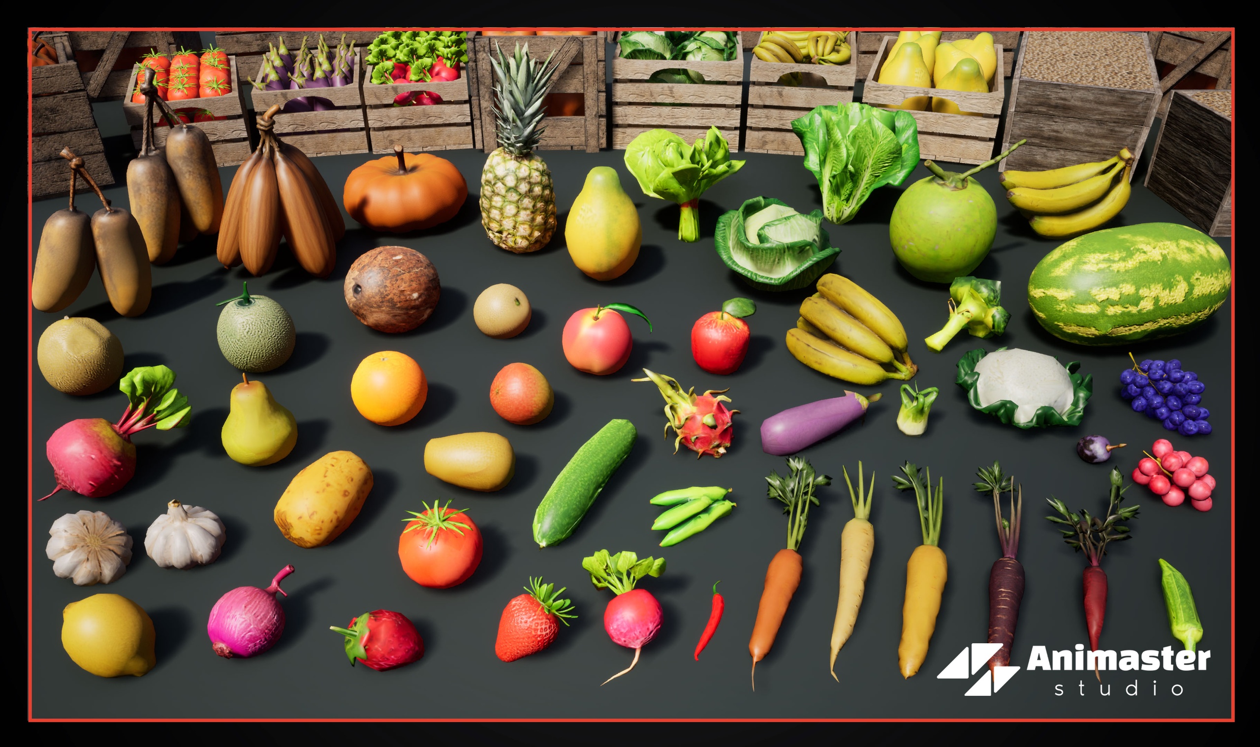 Media 1 for listing Medieval Fruits & Vegetables Prop Pack