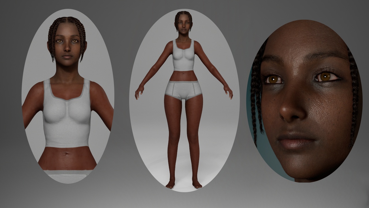 Media 1 for listing Editable Metahuman Beauty - Kelun.With hair, no clothing included.
