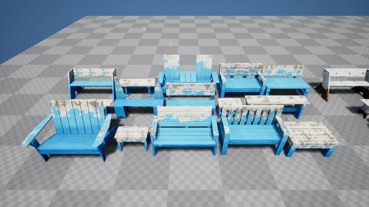 Media 1 for listing Benches | UE | HDRP Unity